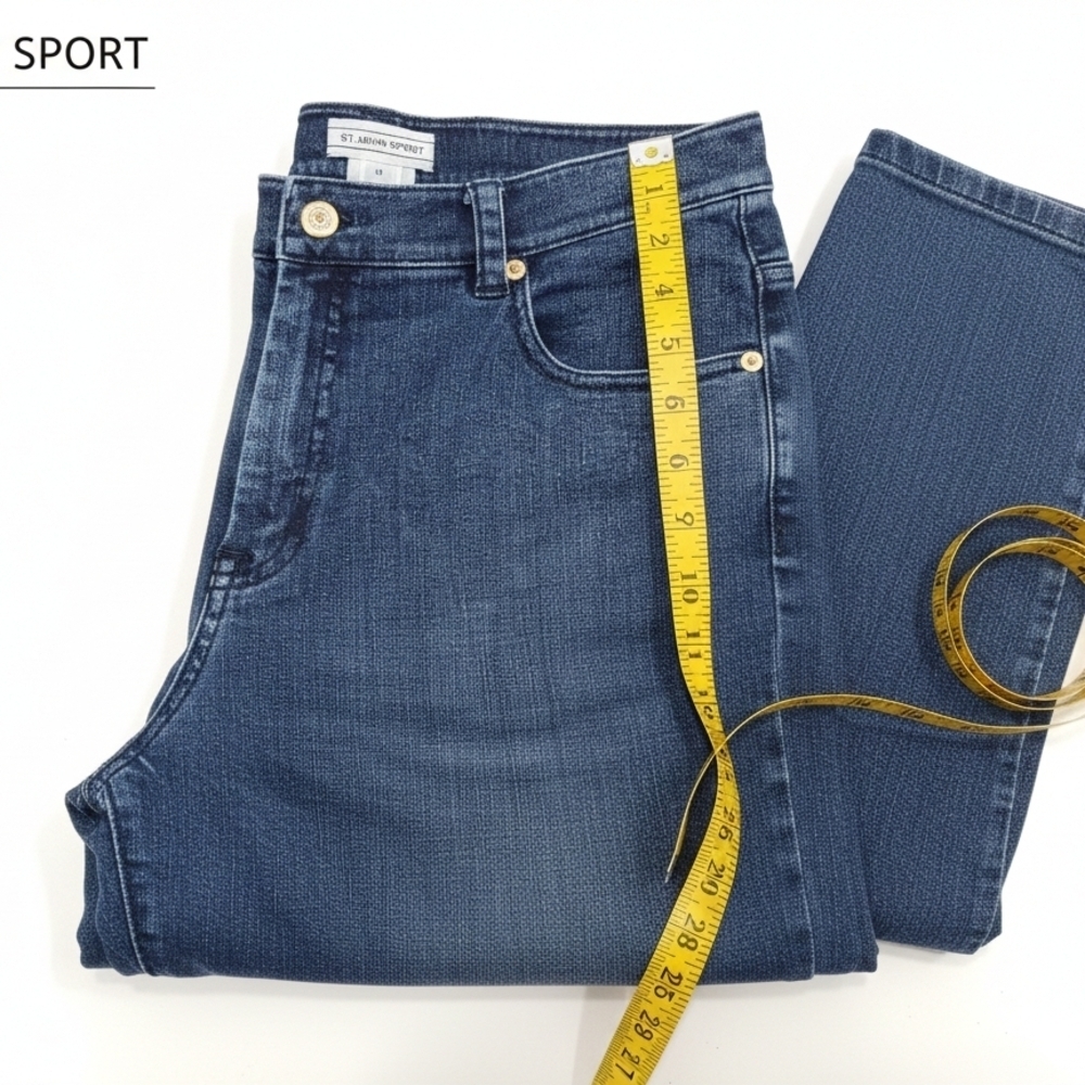 St. John Sport Straight Leg Jeans Dark Wash Blue Size 10 EUC